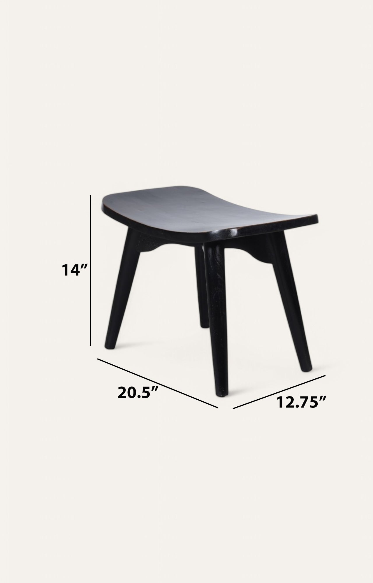 Black Stool with Curved Seat