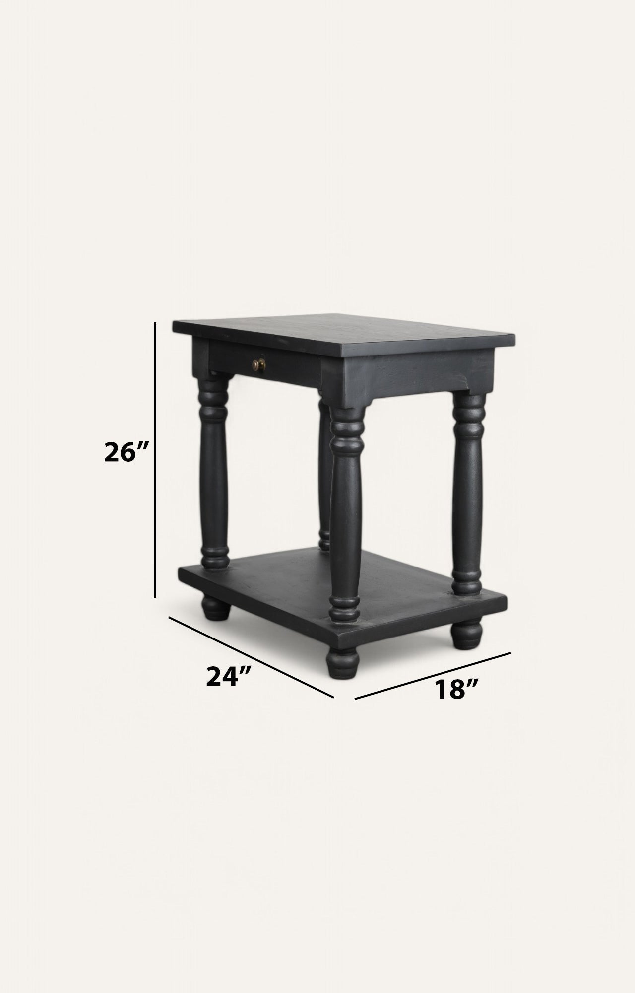 Black Wooden Side Table