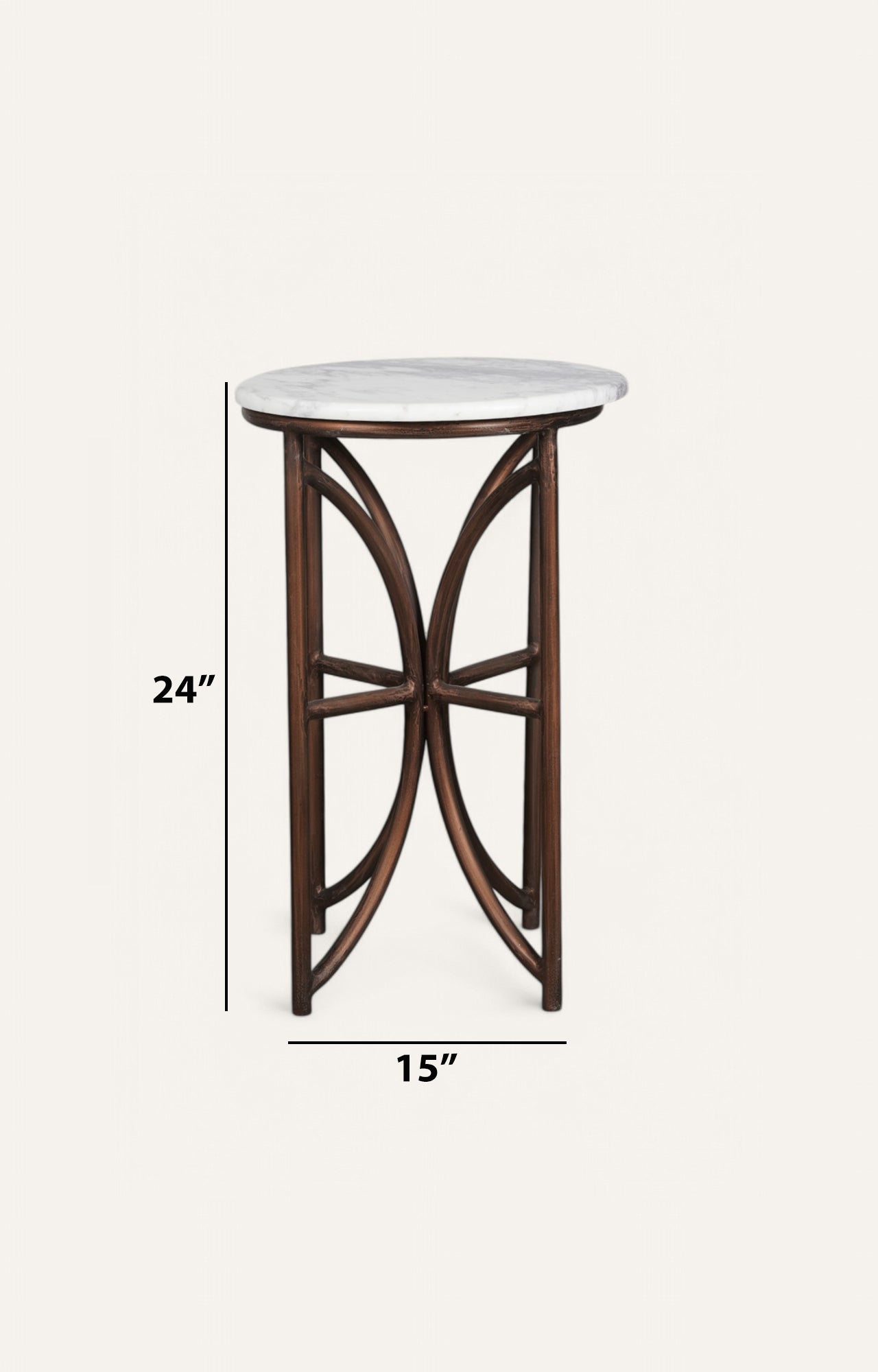 Round Accent Table with Metal Base
