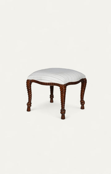 Rope & Knot Carved Wood Stools