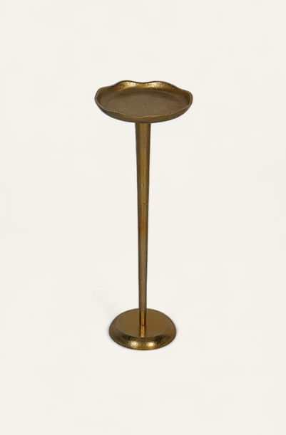 Tall Tray Accent Peg Table in Burnished Gold