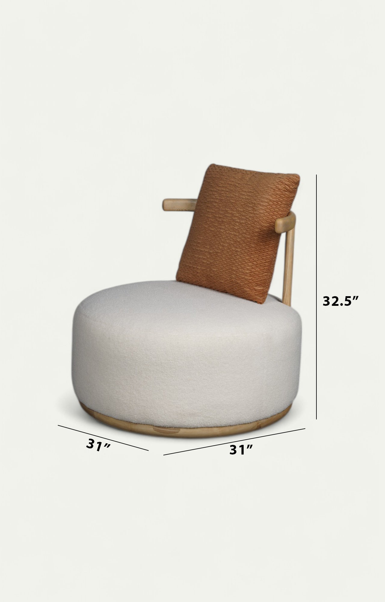 Foam Sponge Oak Armchair