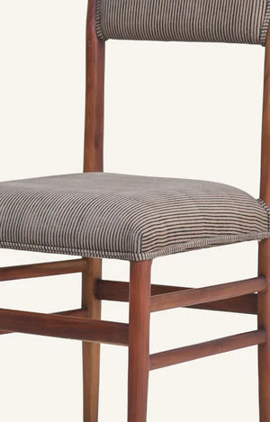 Wooden Dining Chair with Striped Cushion