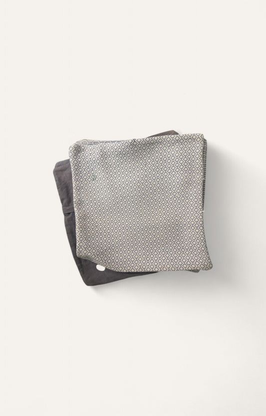 Handwoven Cotton Cushion Cover - White/Black