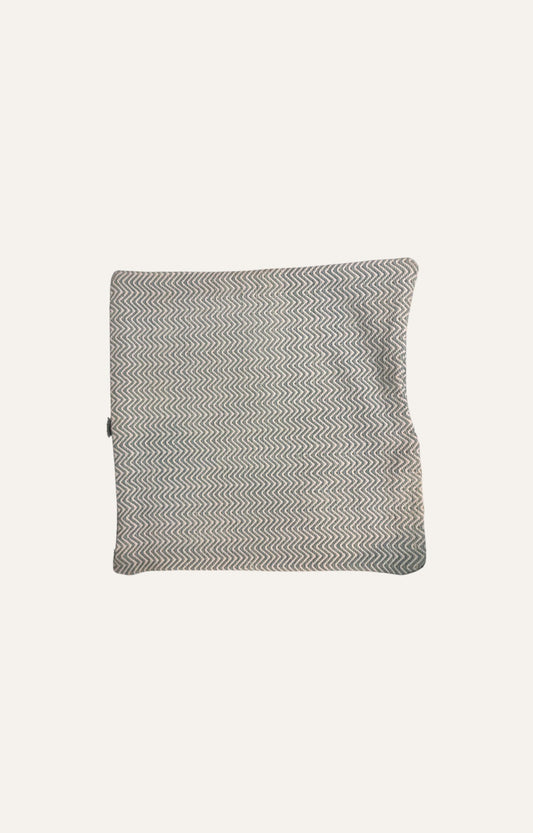 Handwoven Cotton Cushion Cover - Zig-Zag Black