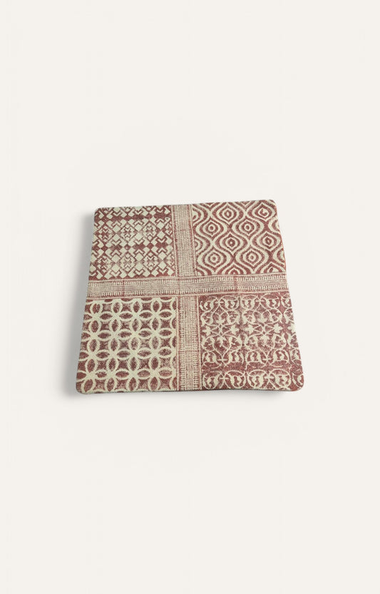 Handwoven Cotton Cushion Cover with Four-Pattern Design