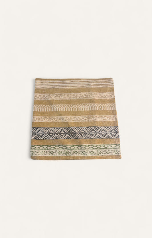 Handwoven Cotton Cushion Cover - Indian Orange