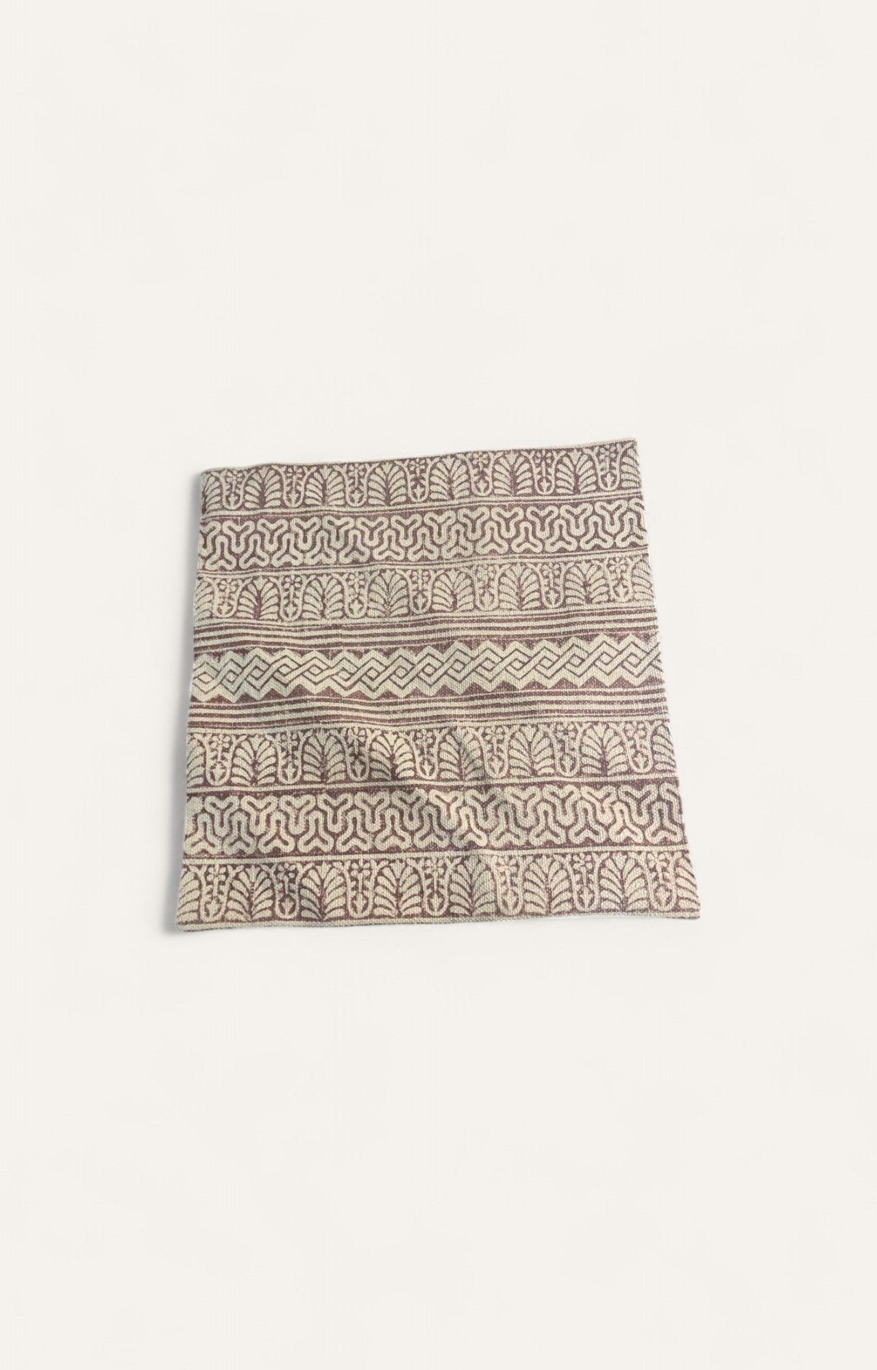 Handwoven Cotton Cushion Cover - Red Print