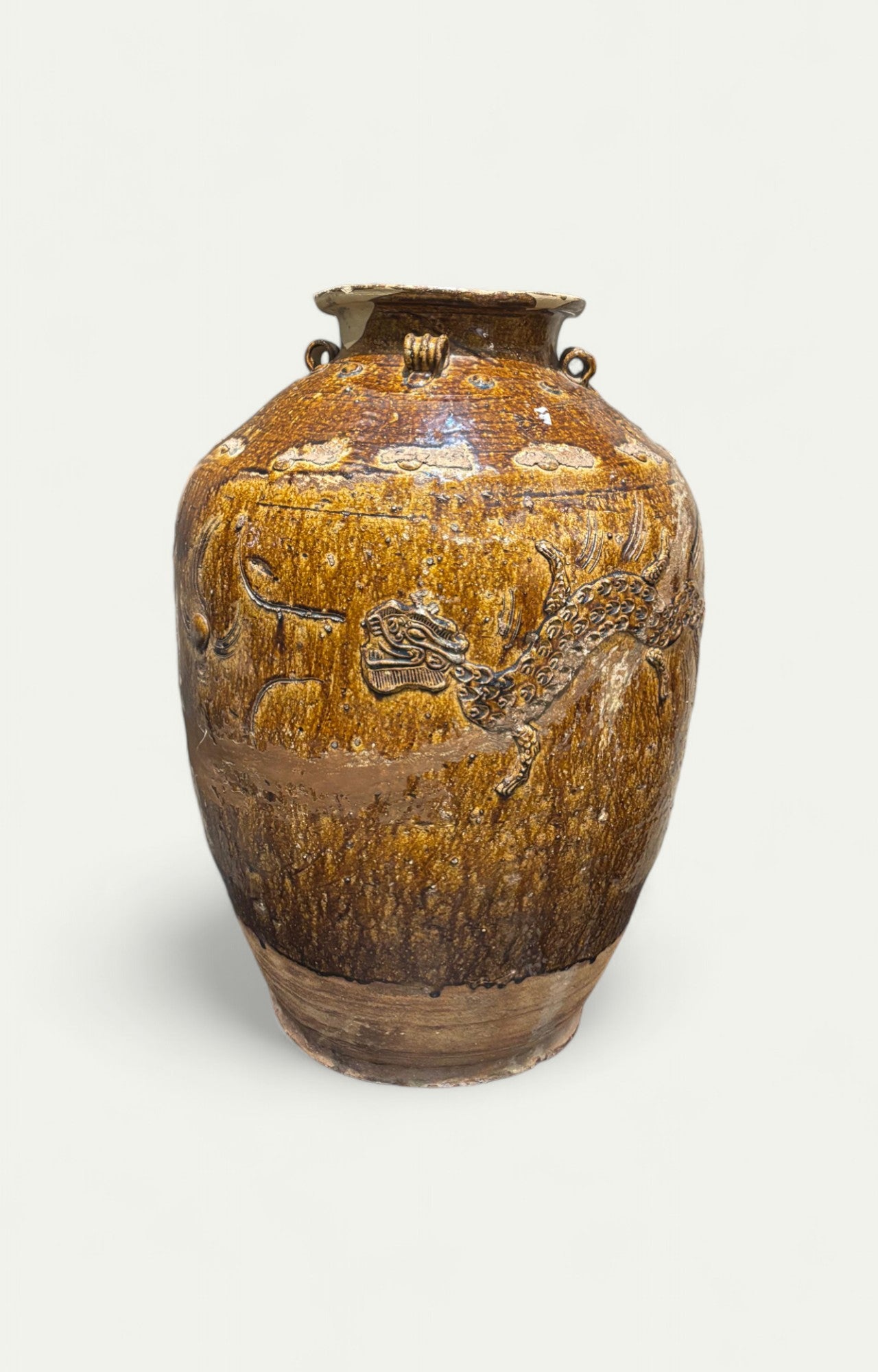 Rustic Dragon Clay Pot