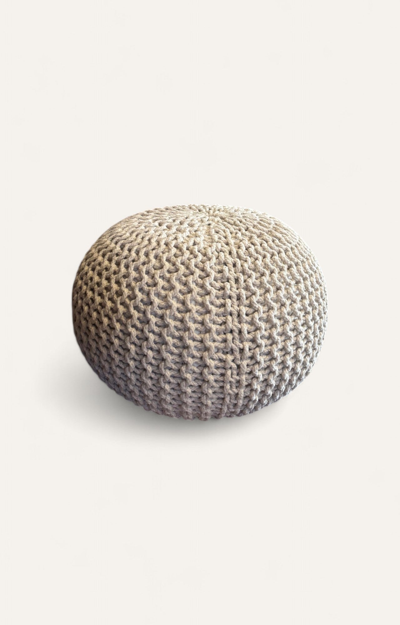 Hand woven ivory pouf/ stool
