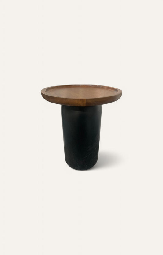Elegant Wooden Pedestal Side Table