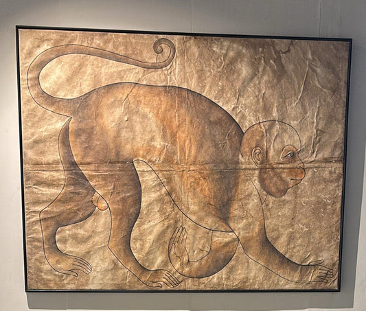 Mughal Art Monkey Street Performance- Handmade Painting
