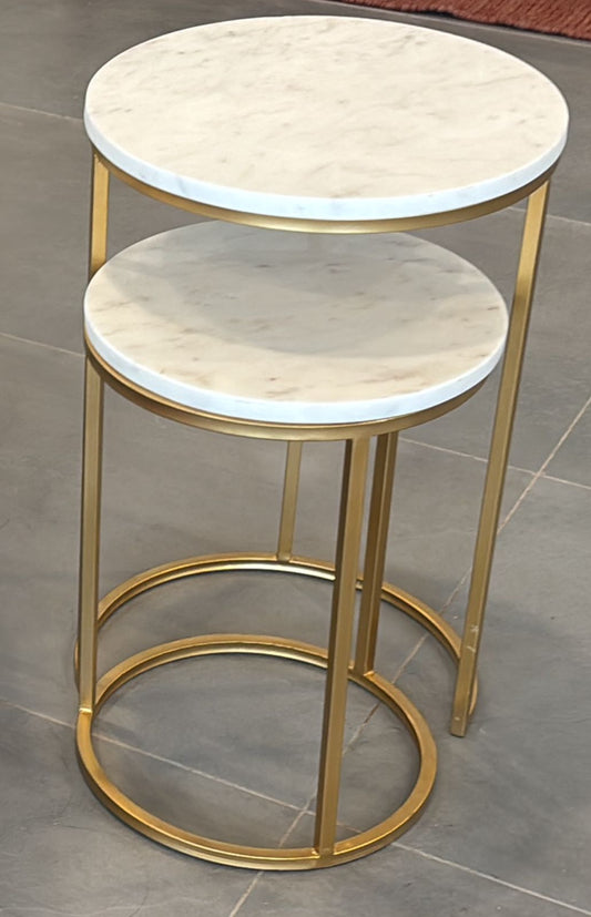Marble Top Side Table Set of 2
