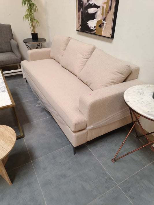 Modern Cream Fabric Track Arm Sofa