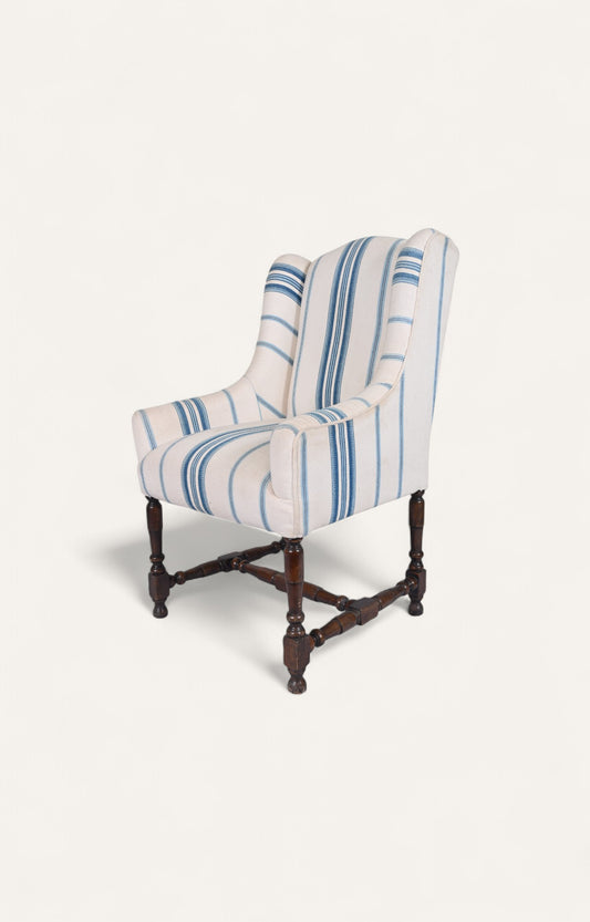 Wooden Arm Chair In Dhurrie