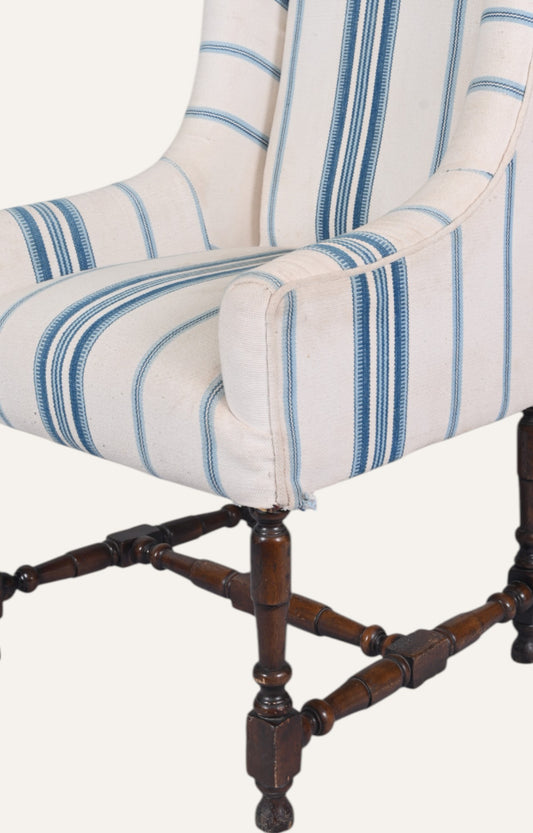 Wooden Arm Chair In Dhurrie