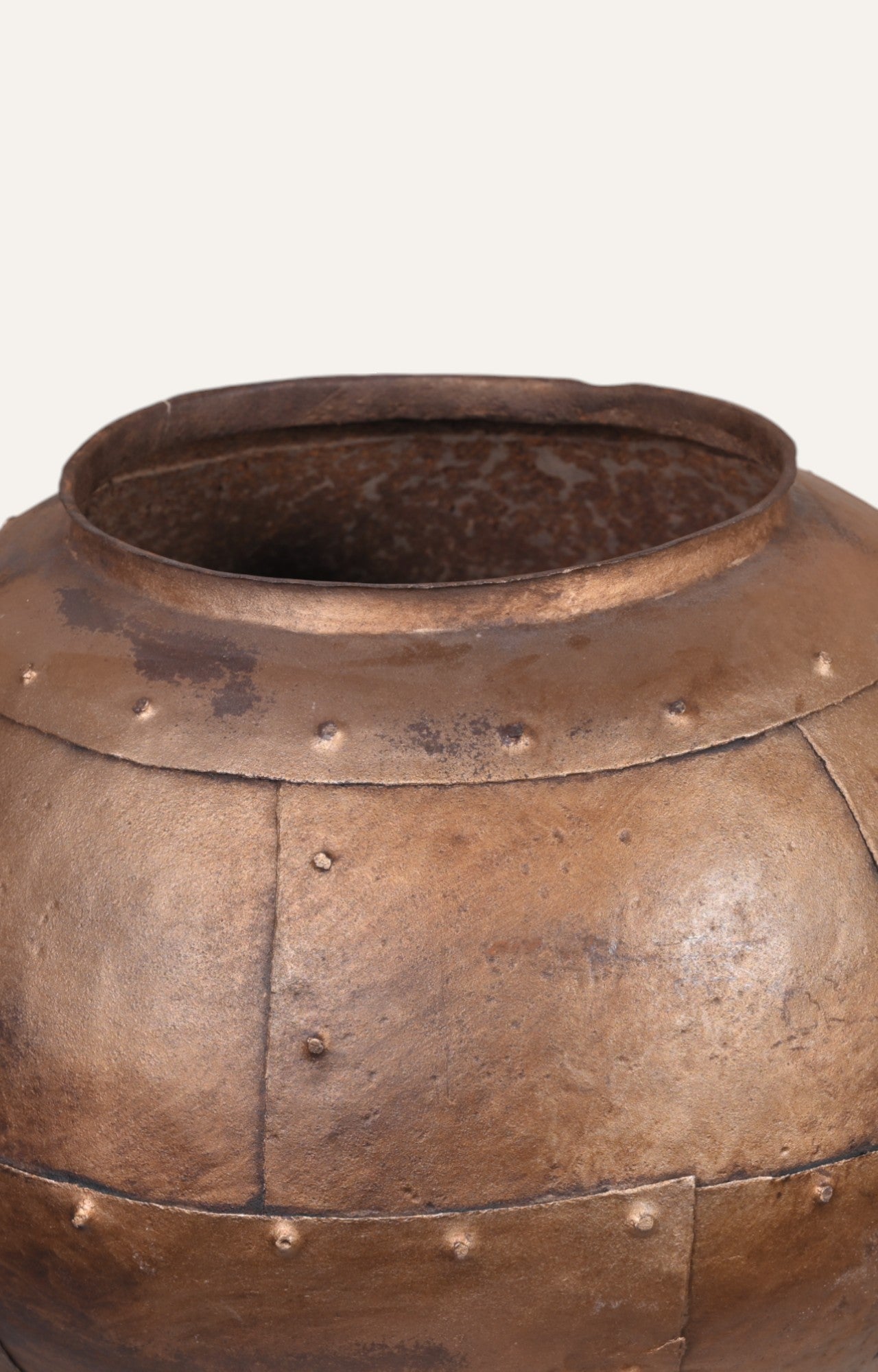 Antique Metal Panel Pot