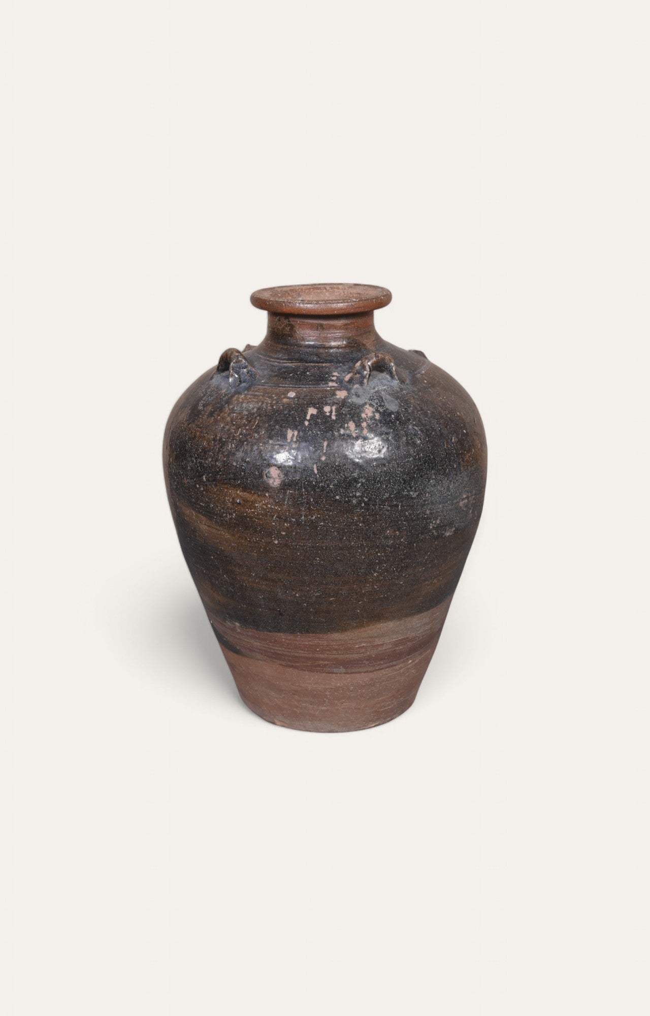 Black and Gold Rustic Ceramic Vase