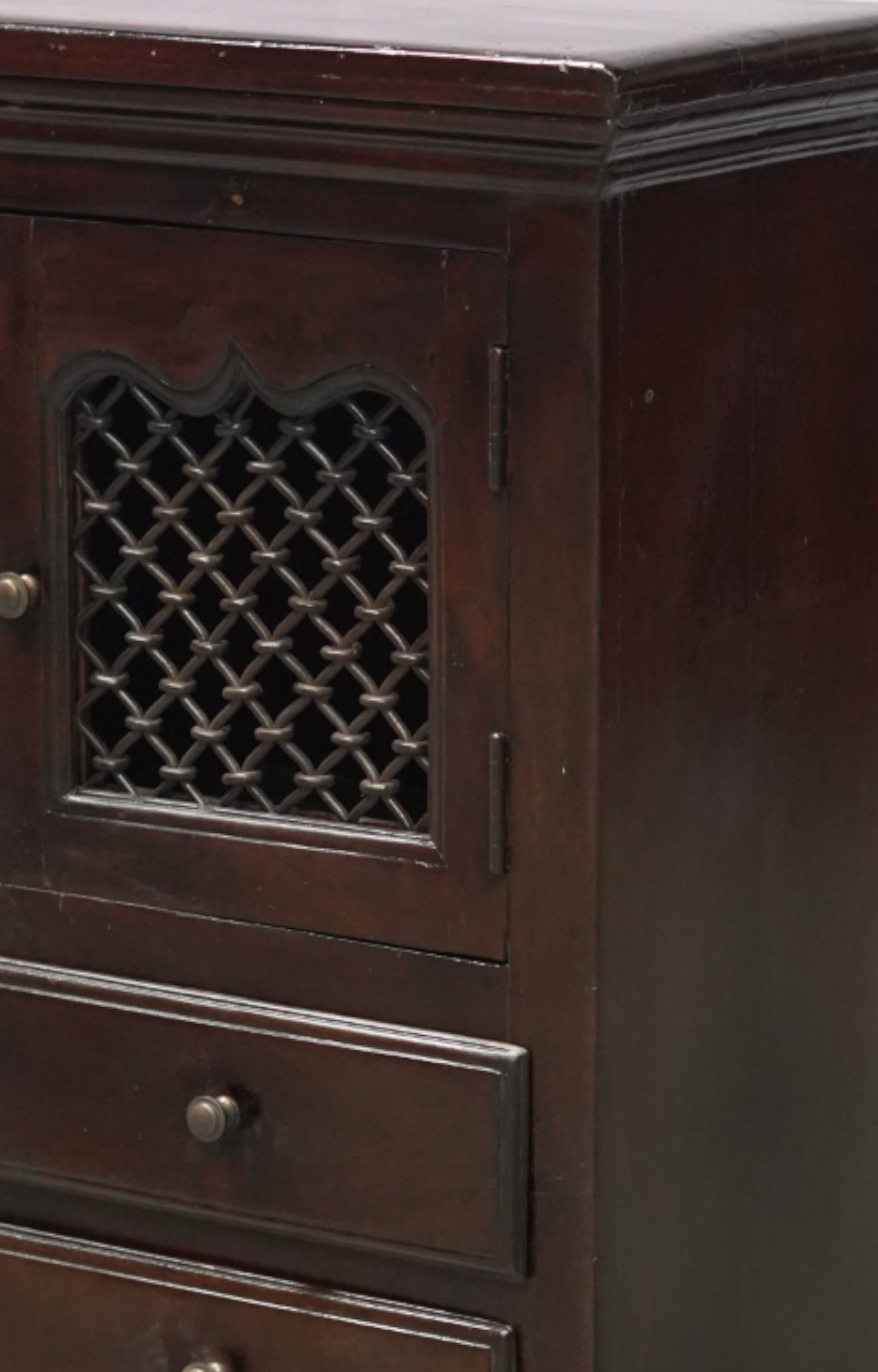 Lattice Wooden Side Cabinet