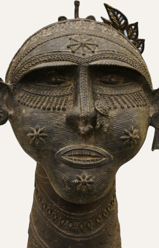 Eternal Dhokra Tribal Handcrafted Head Brass Vintage Sculpture Home Décor