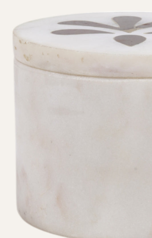 Brass Inlaid Marble Box