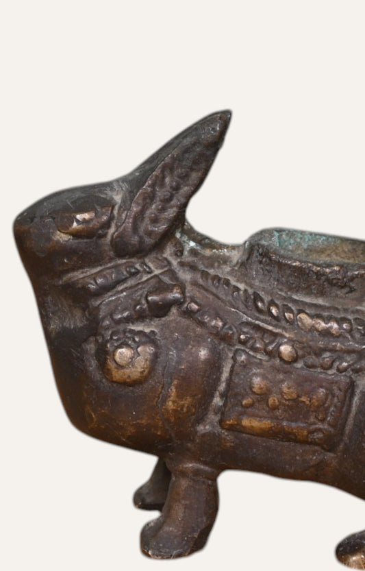 Rabbit Brass Vintage Sculpture