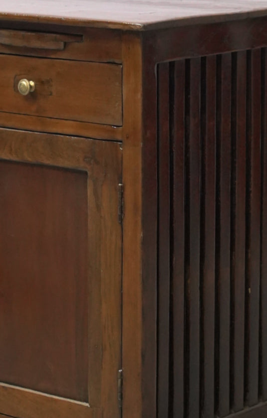 Antasia Slatted Wooden Vintage Side Cabinet