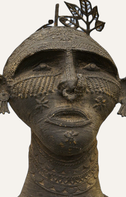 Queen Dhokra Tribal  Handcrafted Brass Figurine Vintage Sculpture Home Décor