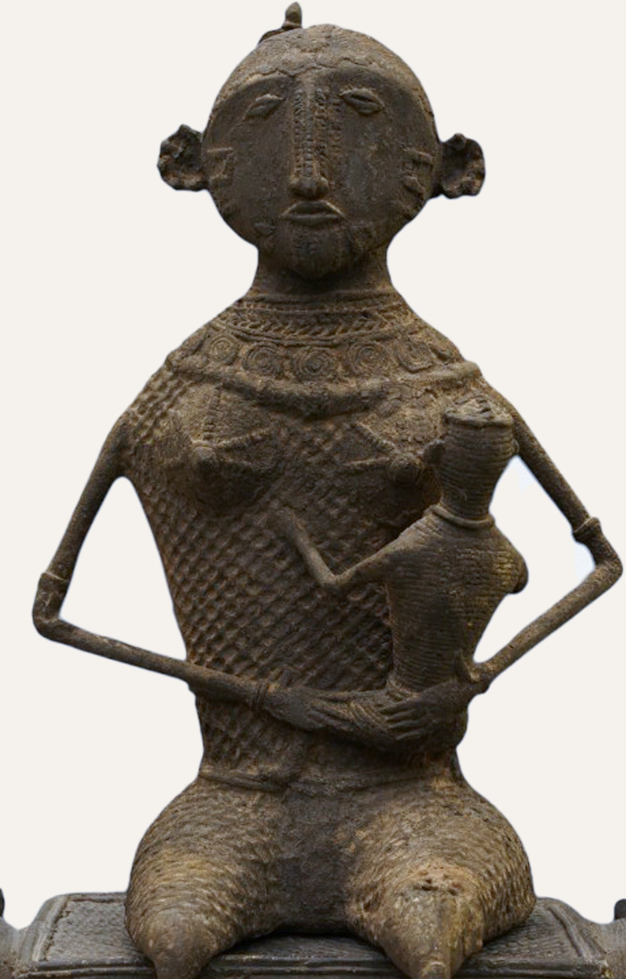 Timeless Chieftain Antique Brass Tribal Figurine Table Décor