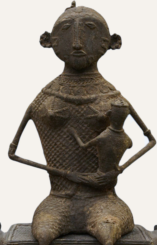 Timeless Chieftain Antique Brass Tribal Figurine Table Décor