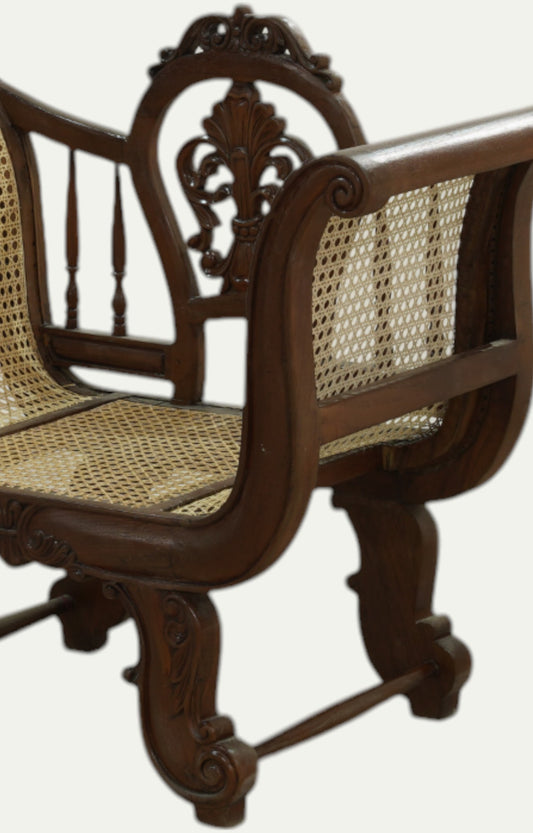 Rattan Hand Carved Arm Chair
