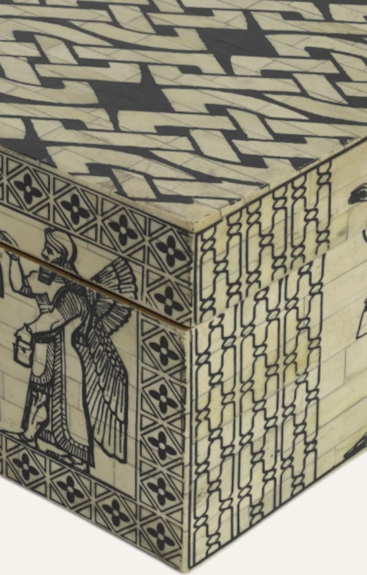 Victorian Era Mango Wood and Bone Antique Jewelery Box