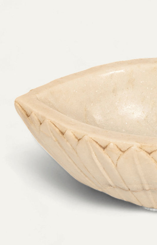 Sleek Marble Boat Tray