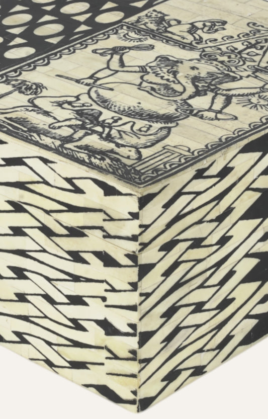 Ganeshji Mango Wood and Bone Antique  Jewelry Box