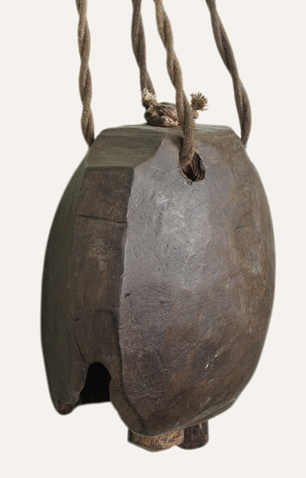 Petite Curved Wooden Bell with Rope