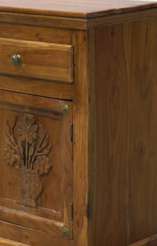 Flora Hand-Carved Wooden Cabinet