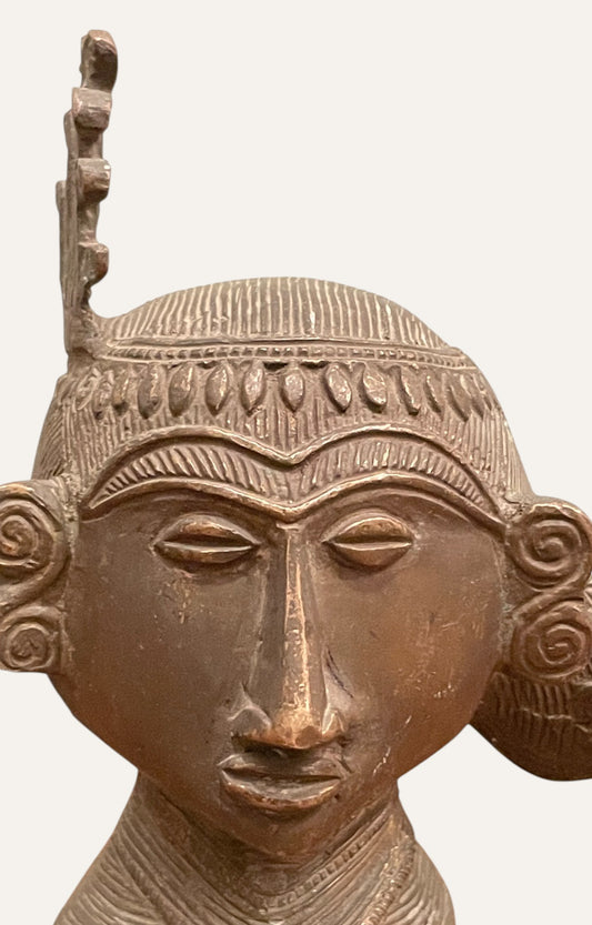 Gauri Head Vintage Brass Sculpture