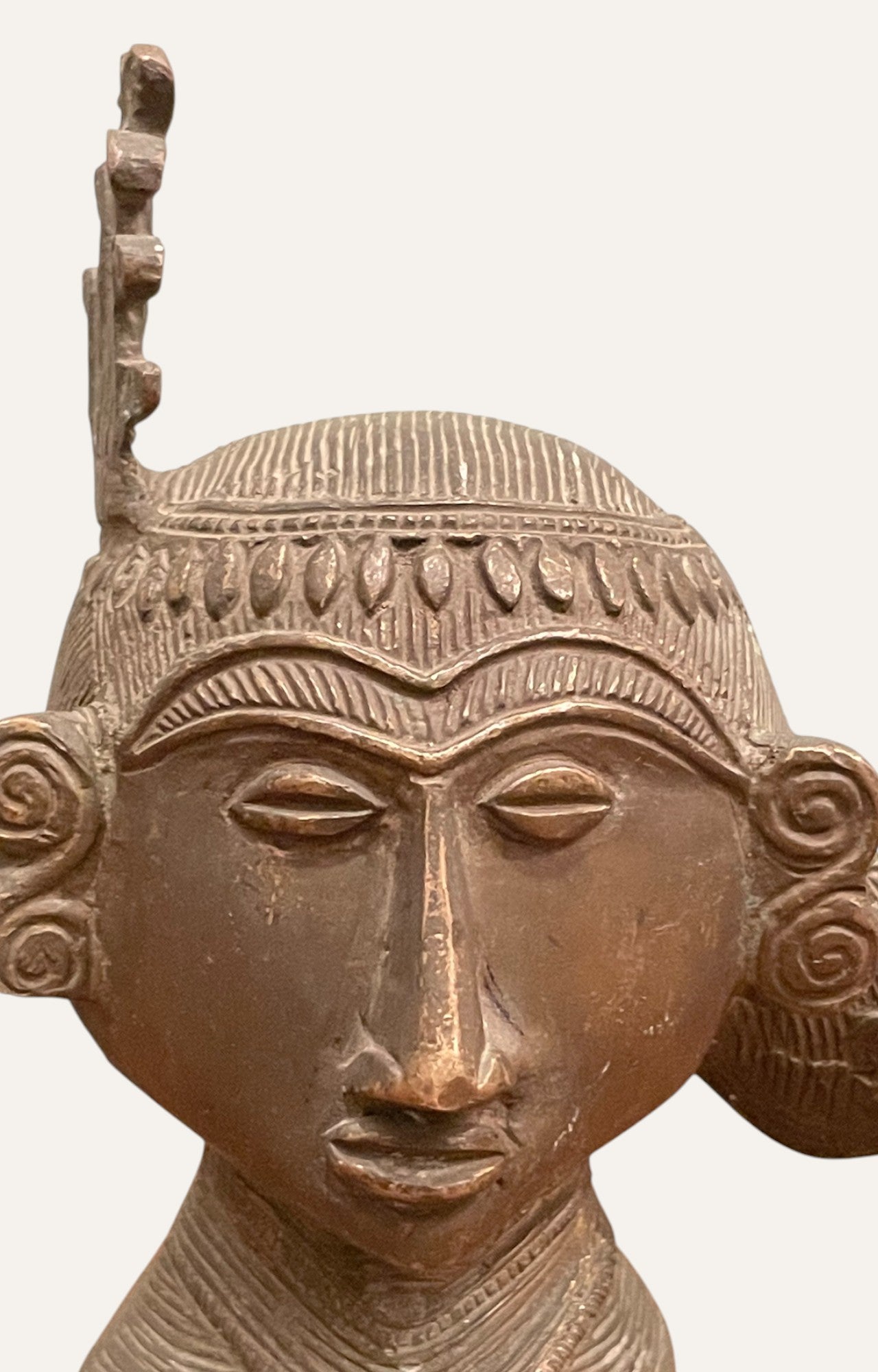 Gauri Head Vintage Brass Sculpture