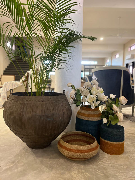 Teal Blue Seagrass Basket