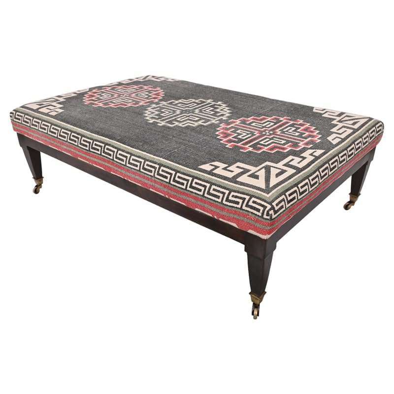 Upholstered Ottoman With Wheel