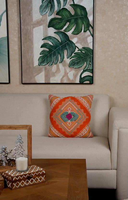 Bohemian Geometric embroidered Cushion