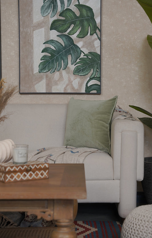 Olive Moss Velvet Cushion Cover