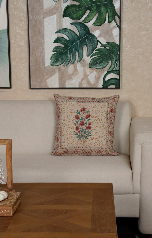 Floral Printed Cotton Cushion Cover