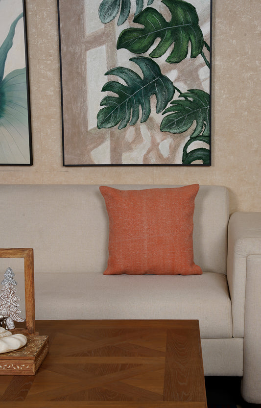 Monochromatic Orange Printed Cushion