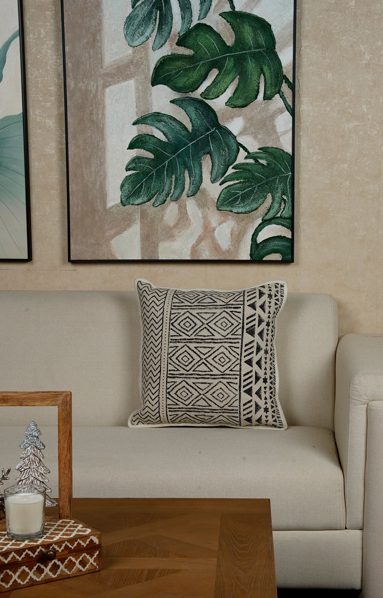 Jaipur Block Printed Cotton Cushion