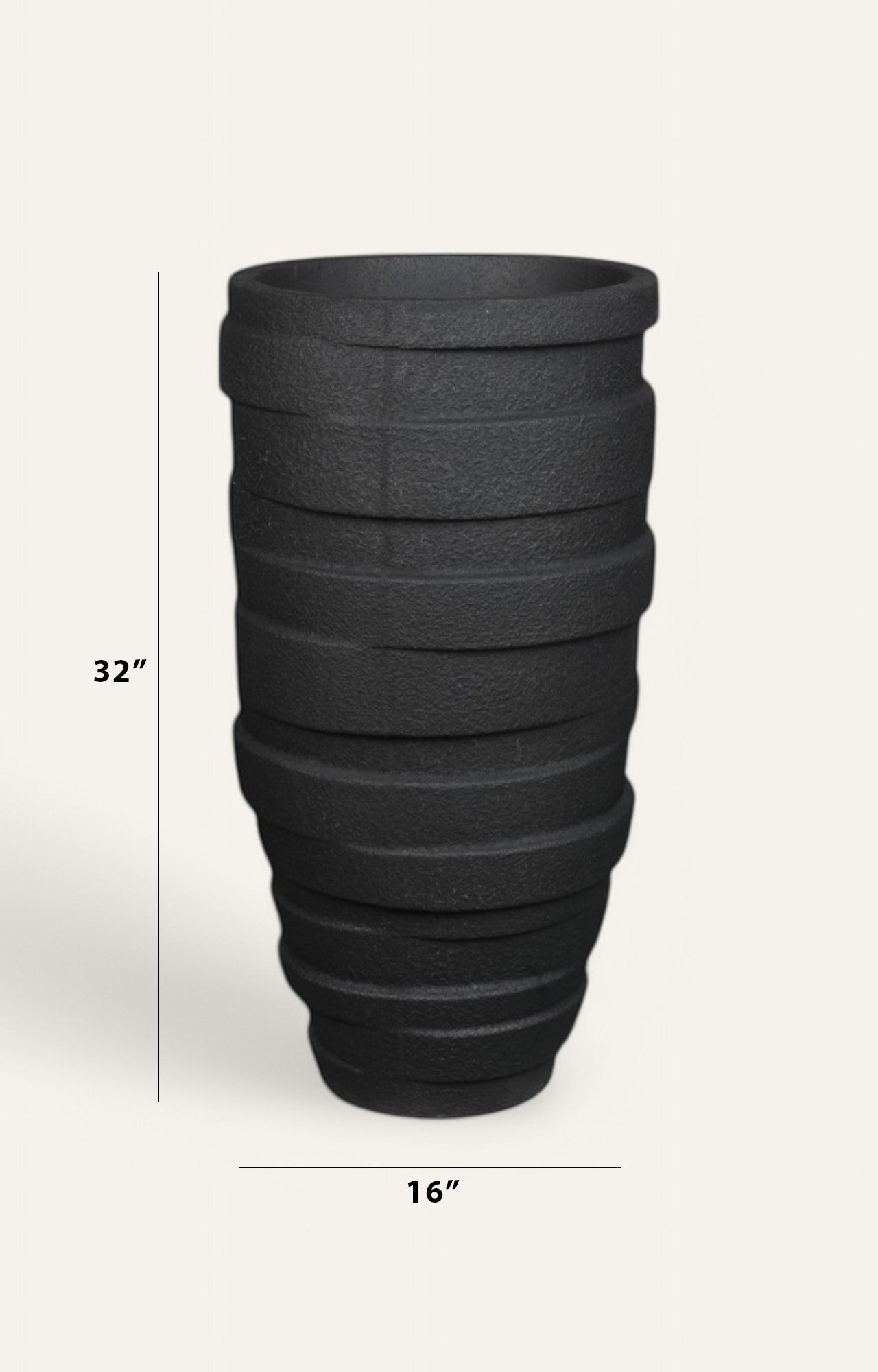 Layered Black Planter - Medium