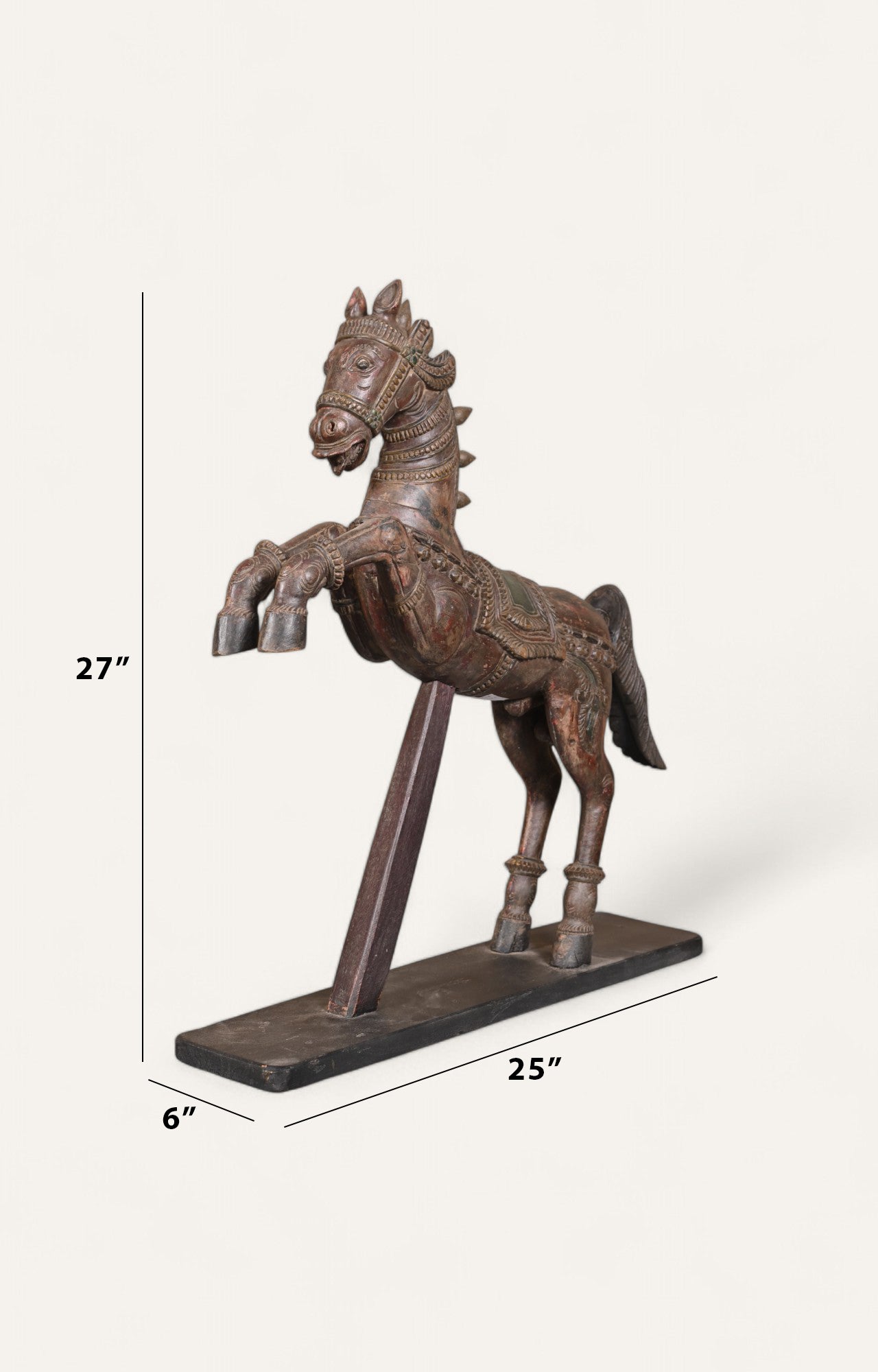 Galloping Grace - Hand-Carved Teak Wood Horse Statue