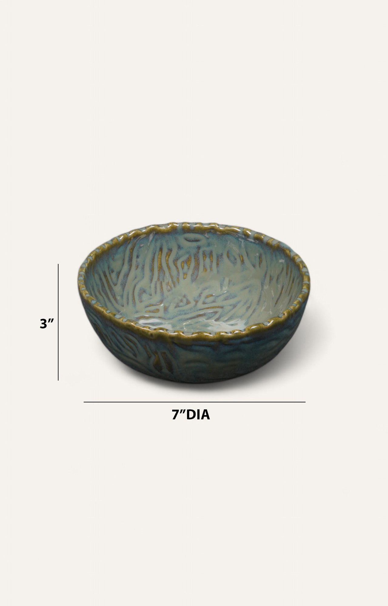 Ripple-Edged Ceramic Bowl (Large)