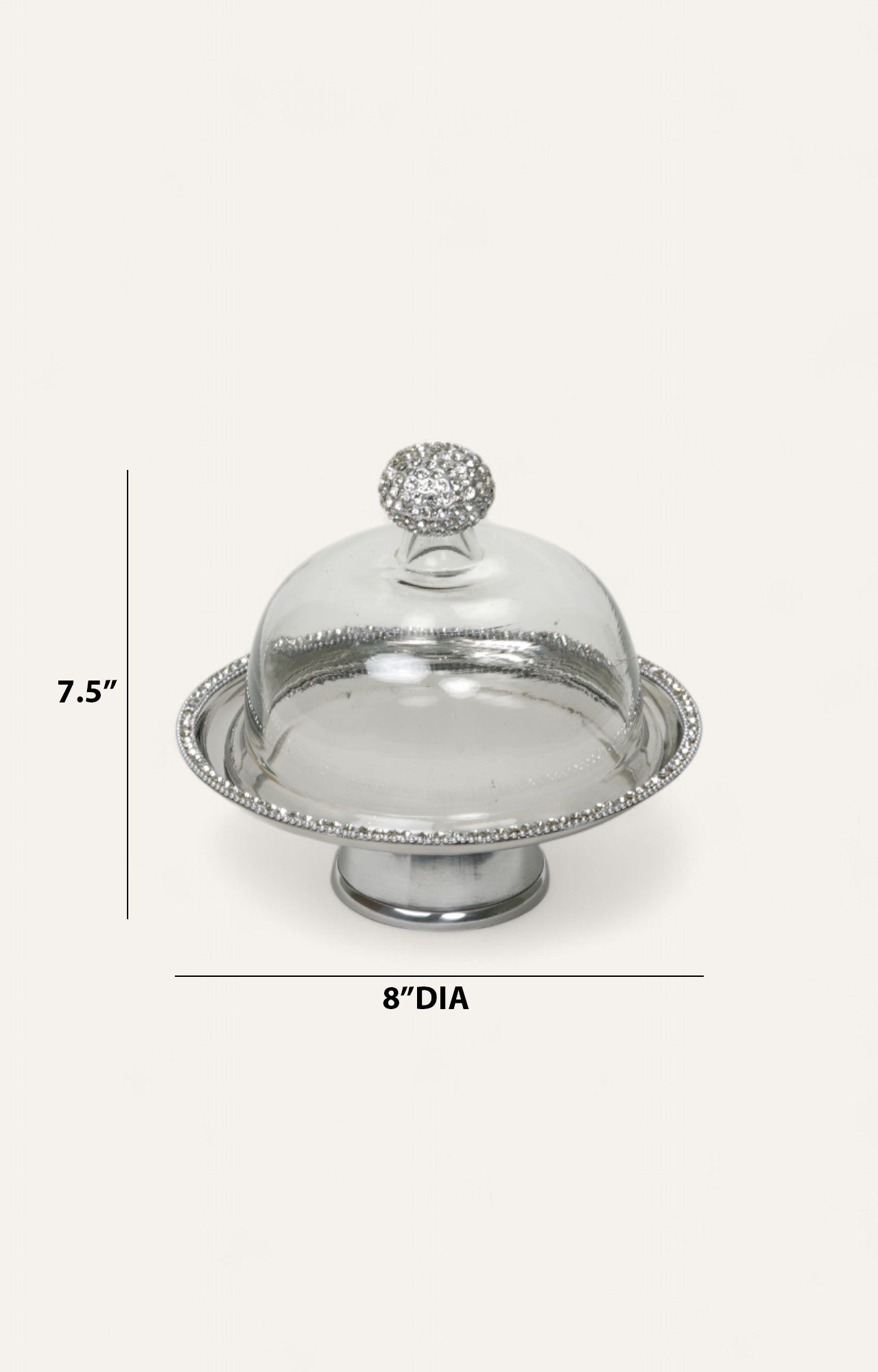 Crystal-Edged Dome Metal Cake Stand