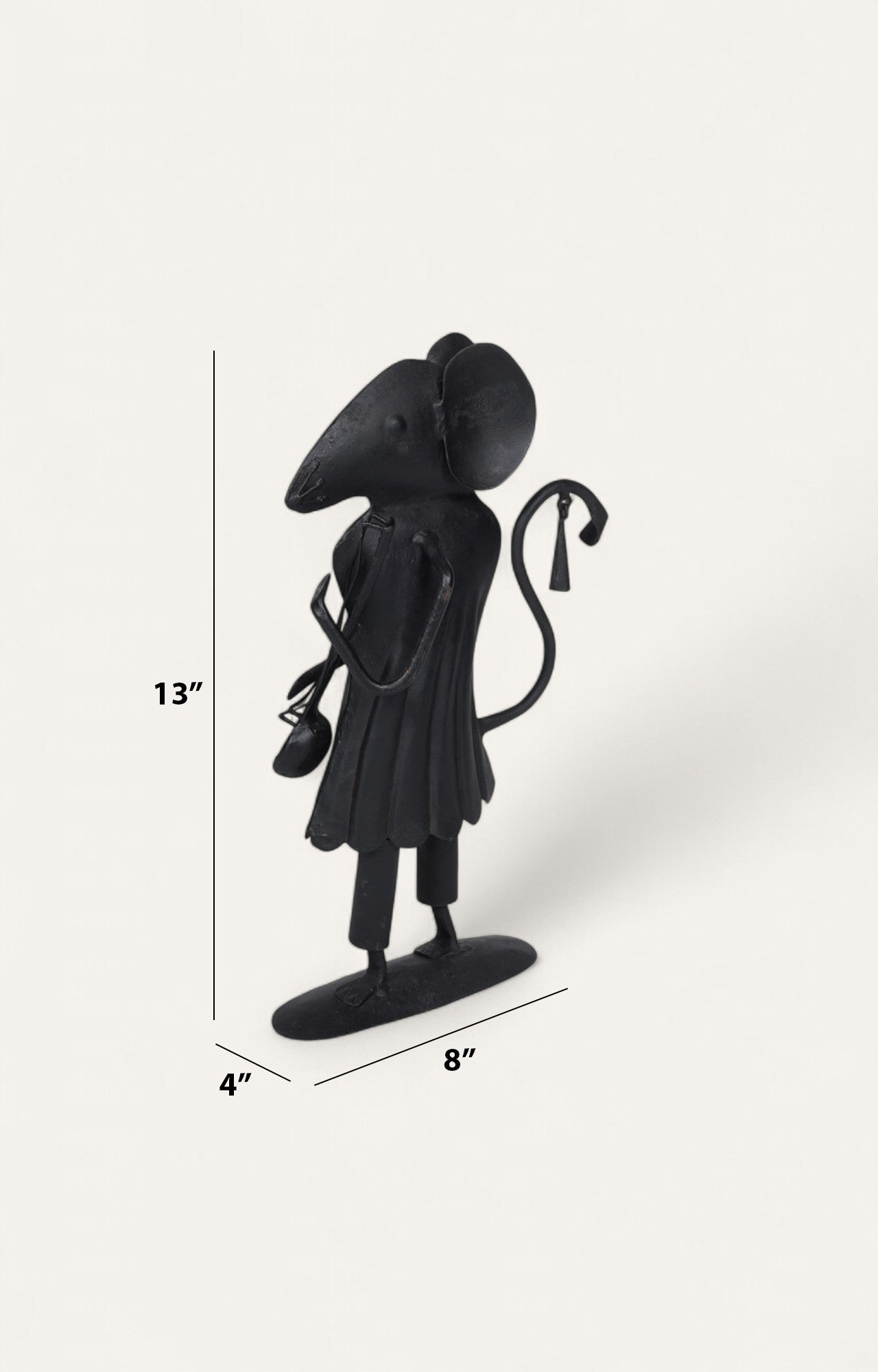 Dapper Mouse: Metal Figurine with Satchel